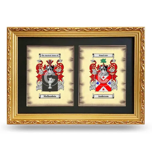 Double Coat of Arms Framed - Gold