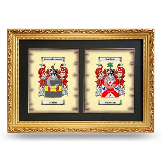 Double Coat of Arms Framed - Gold