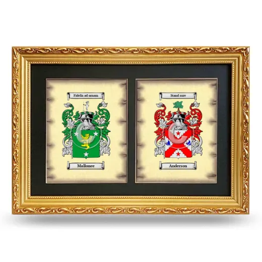Double Coat of Arms Framed - Gold