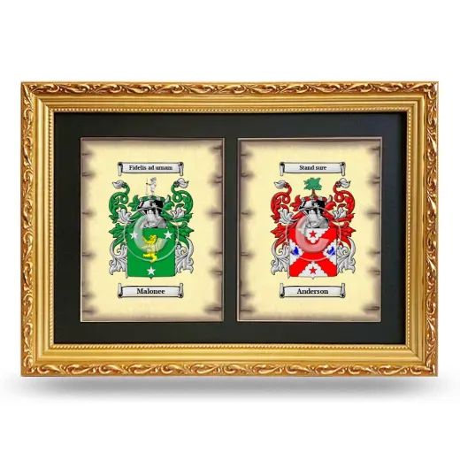 Double Coat of Arms Framed - Gold