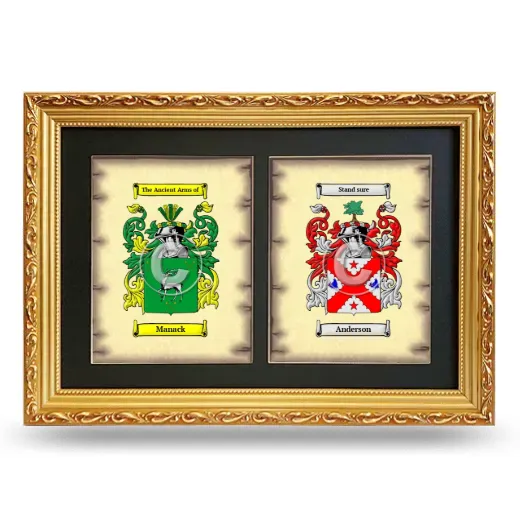 Double Coat of Arms Framed - Gold