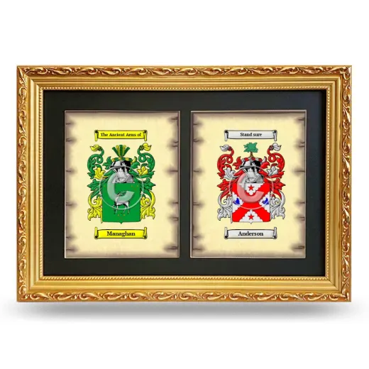 Double Coat of Arms Framed - Gold