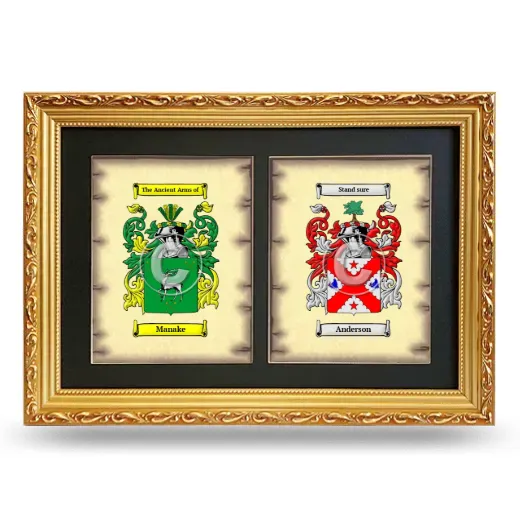 Double Coat of Arms Framed - Gold