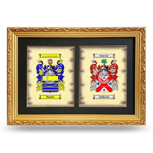 Double Coat of Arms Framed - Gold