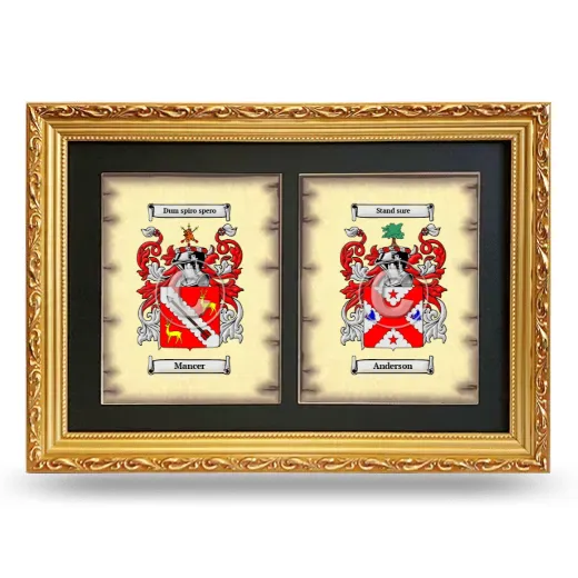 Double Coat of Arms Framed - Gold