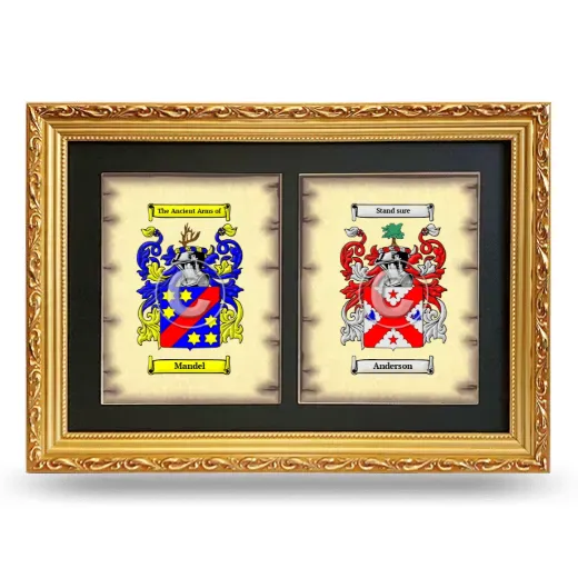 Double Coat of Arms Framed - Gold