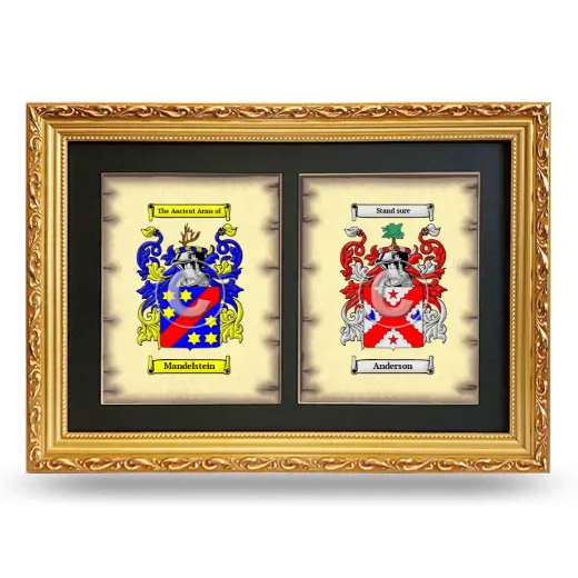 Double Coat of Arms Framed - Gold