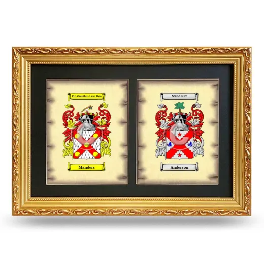 Double Coat of Arms Framed - Gold
