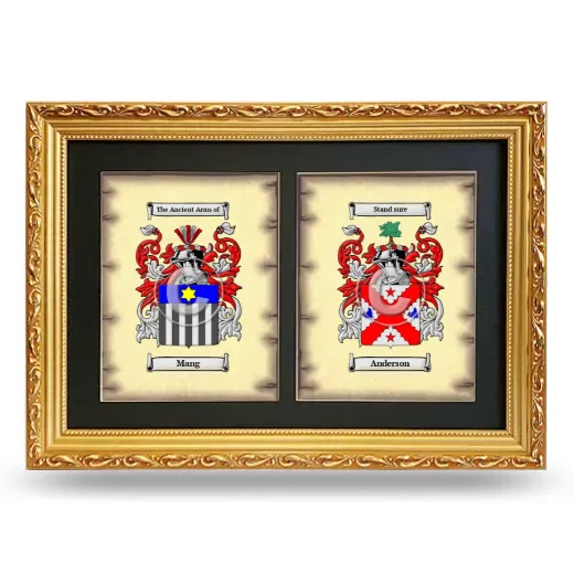 Double Coat of Arms Framed - Gold