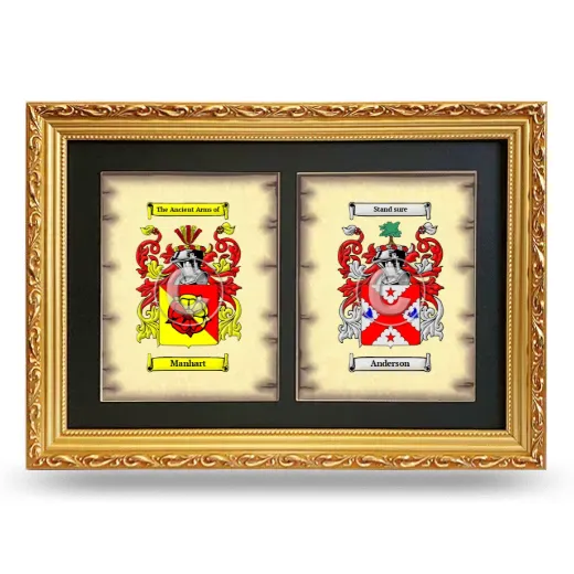 Double Coat of Arms Framed - Gold
