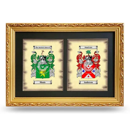 Double Coat of Arms Framed - Gold