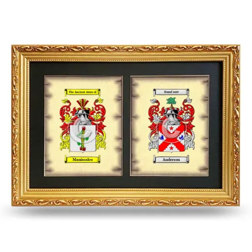 Double Coat of Arms Framed - Gold