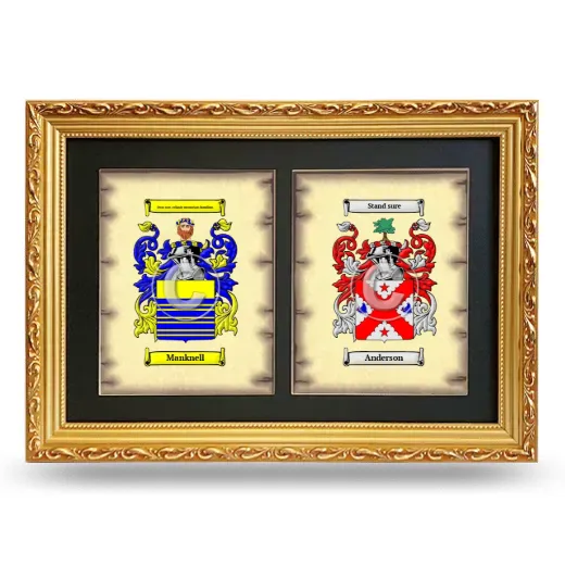 Double Coat of Arms Framed - Gold