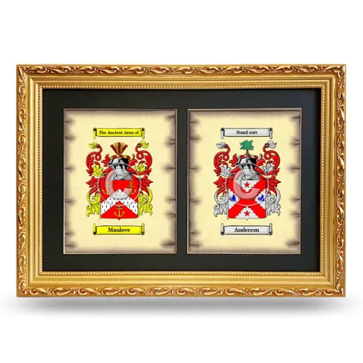 Double Coat of Arms Framed - Gold