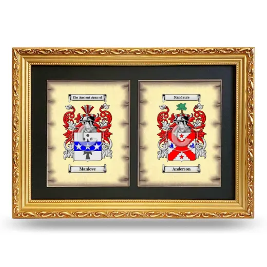 Double Coat of Arms Framed - Gold