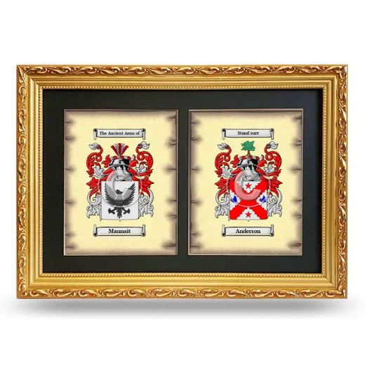 Double Coat of Arms Framed - Gold