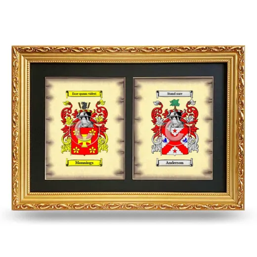 Double Coat of Arms Framed - Gold