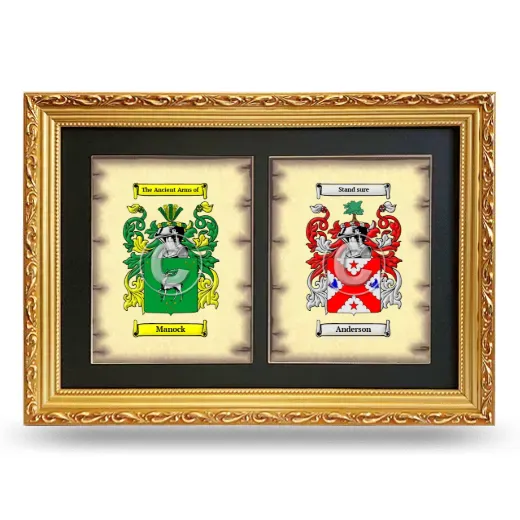 Double Coat of Arms Framed - Gold
