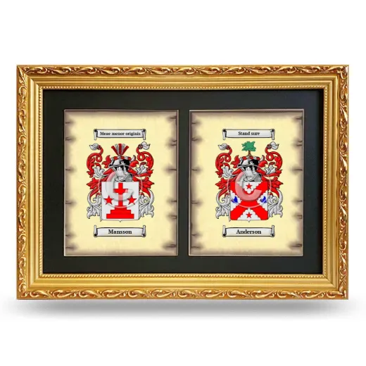 Double Coat of Arms Framed - Gold