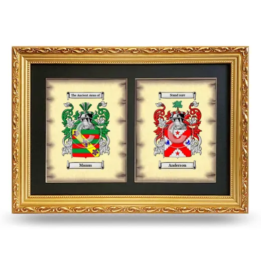Double Coat of Arms Framed - Gold