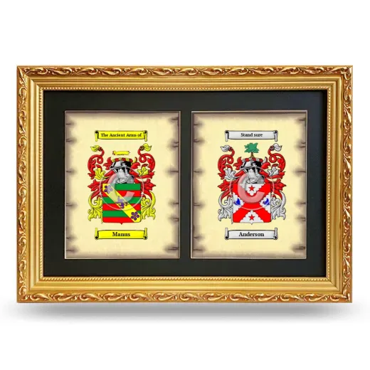Double Coat of Arms Framed - Gold