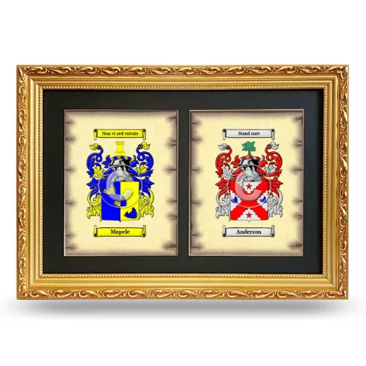 Double Coat of Arms Framed - Gold