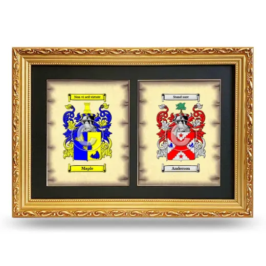 Double Coat of Arms Framed - Gold