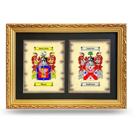Double Coat of Arms Framed - Gold