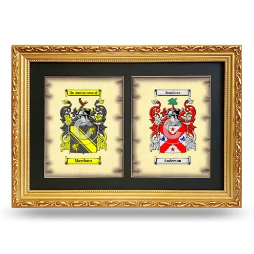 Double Coat of Arms Framed - Gold