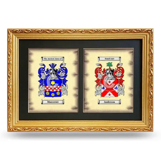 Double Coat of Arms Framed - Gold