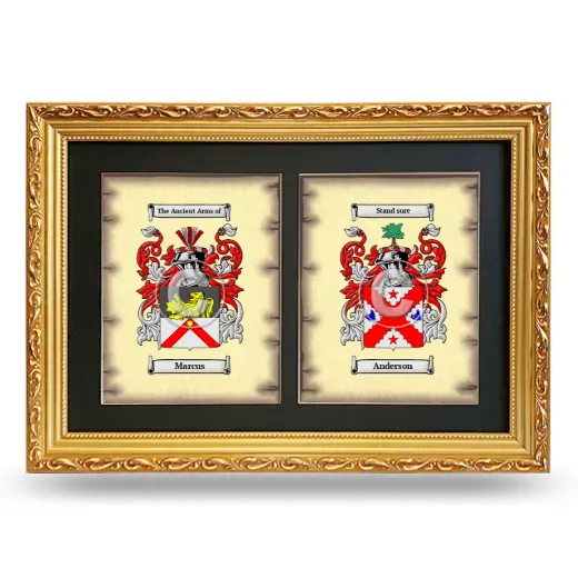 Double Coat of Arms Framed - Gold