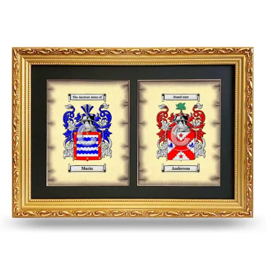 Double Coat of Arms Framed - Gold