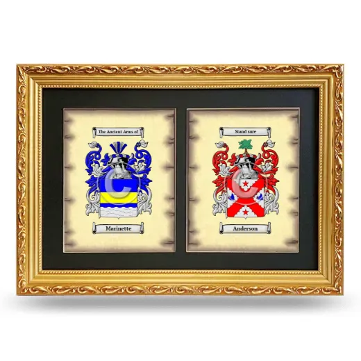 Double Coat of Arms Framed - Gold