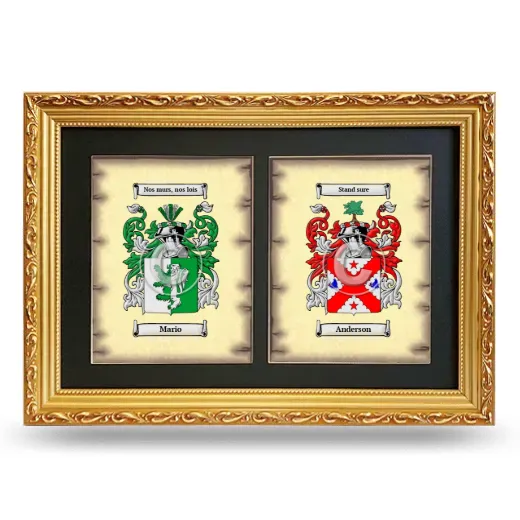 Double Coat of Arms Framed - Gold