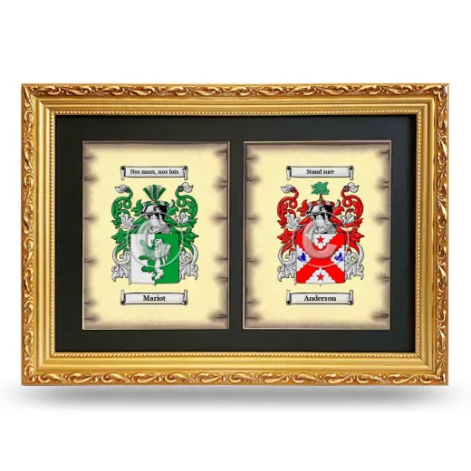 Double Coat of Arms Framed - Gold