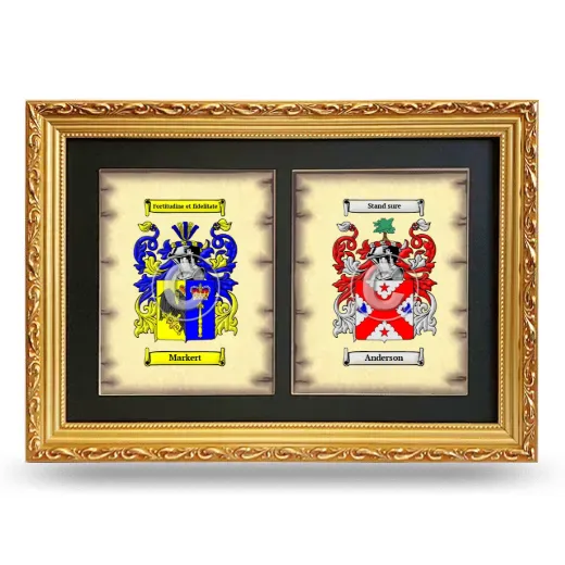 Double Coat of Arms Framed - Gold