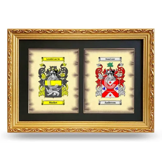 Double Coat of Arms Framed - Gold
