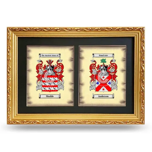 Double Coat of Arms Framed - Gold