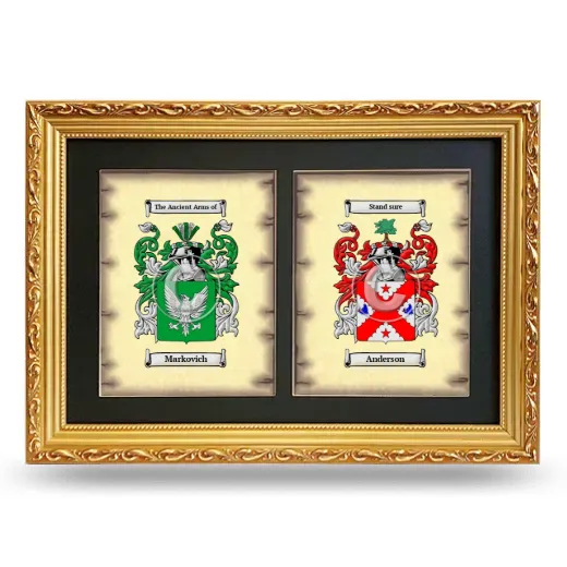 Double Coat of Arms Framed - Gold