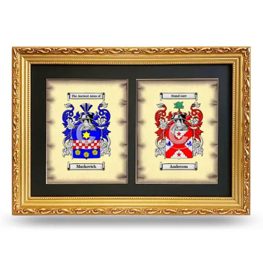 Double Coat of Arms Framed - Gold