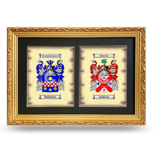 Double Coat of Arms Framed - Gold