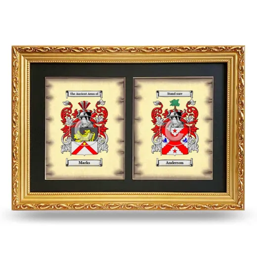 Double Coat of Arms Framed - Gold