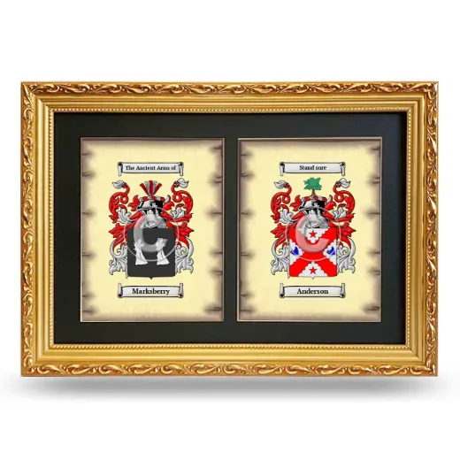 Double Coat of Arms Framed - Gold