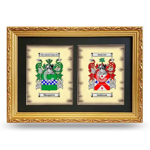 Double Coat of Arms Framed - Gold