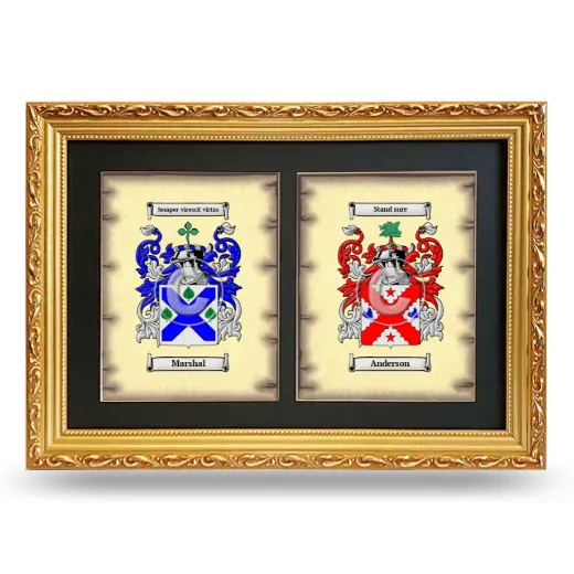 Double Coat of Arms Framed - Gold