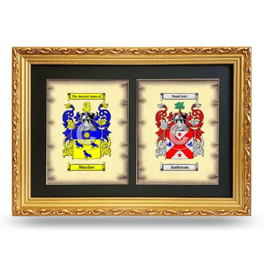 Double Coat of Arms Framed - Gold