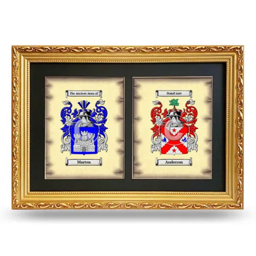Double Coat of Arms Framed - Gold