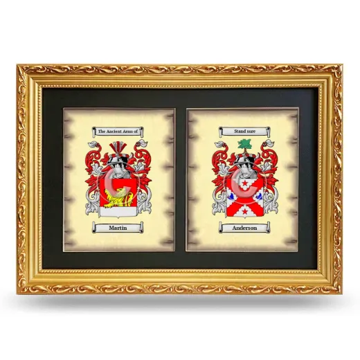 Double Coat of Arms Framed - Gold