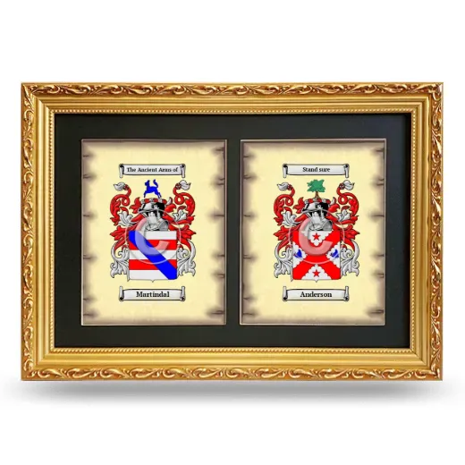 Double Coat of Arms Framed - Gold