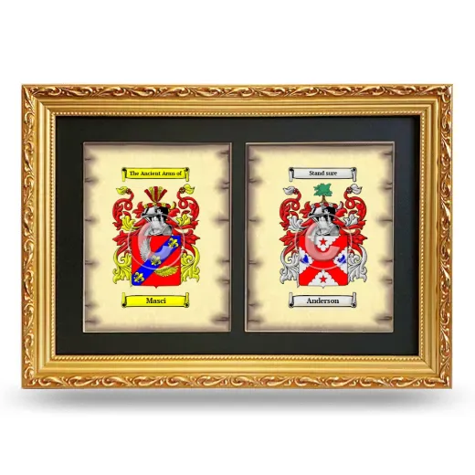 Double Coat of Arms Framed - Gold